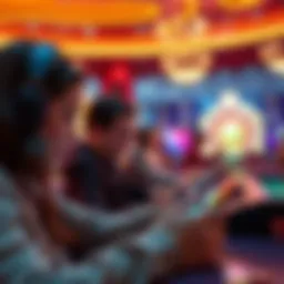 A vibrant depiction of mobile casino gaming on smartphones
